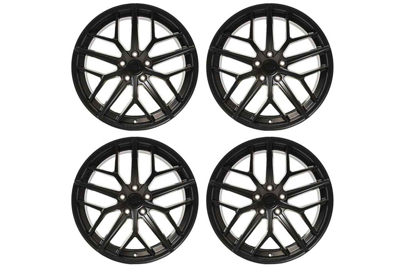 Steeda Mustang Trident Satin Black Staggered Street Wheel Package